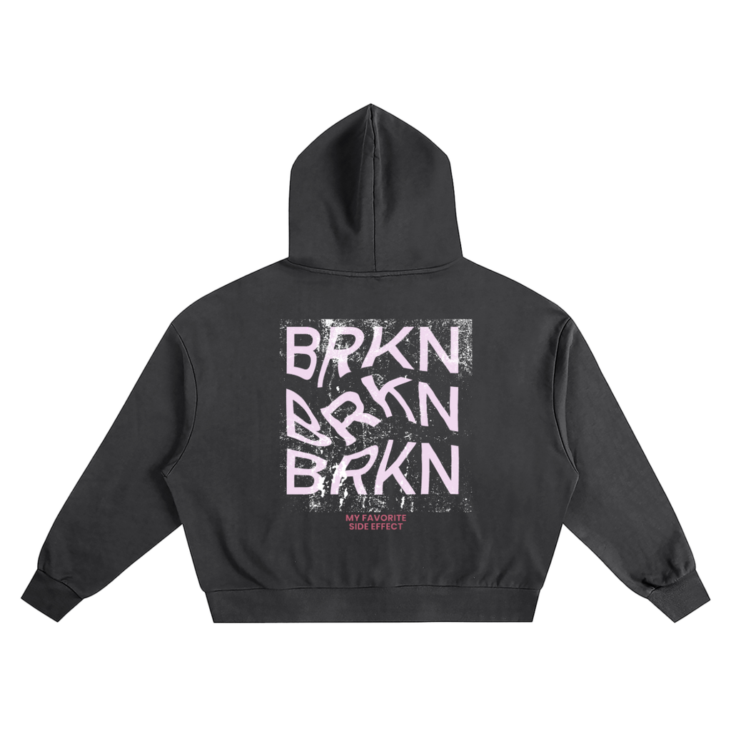 BRKN- Boxy Oversized Hoodie- Cropped