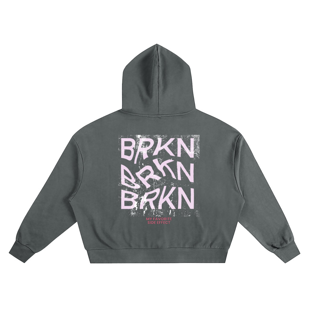 BRKN- Boxy Oversized Hoodie- Cropped
