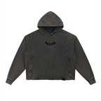 Vintage Washed Frayed-Hem Hoodie
